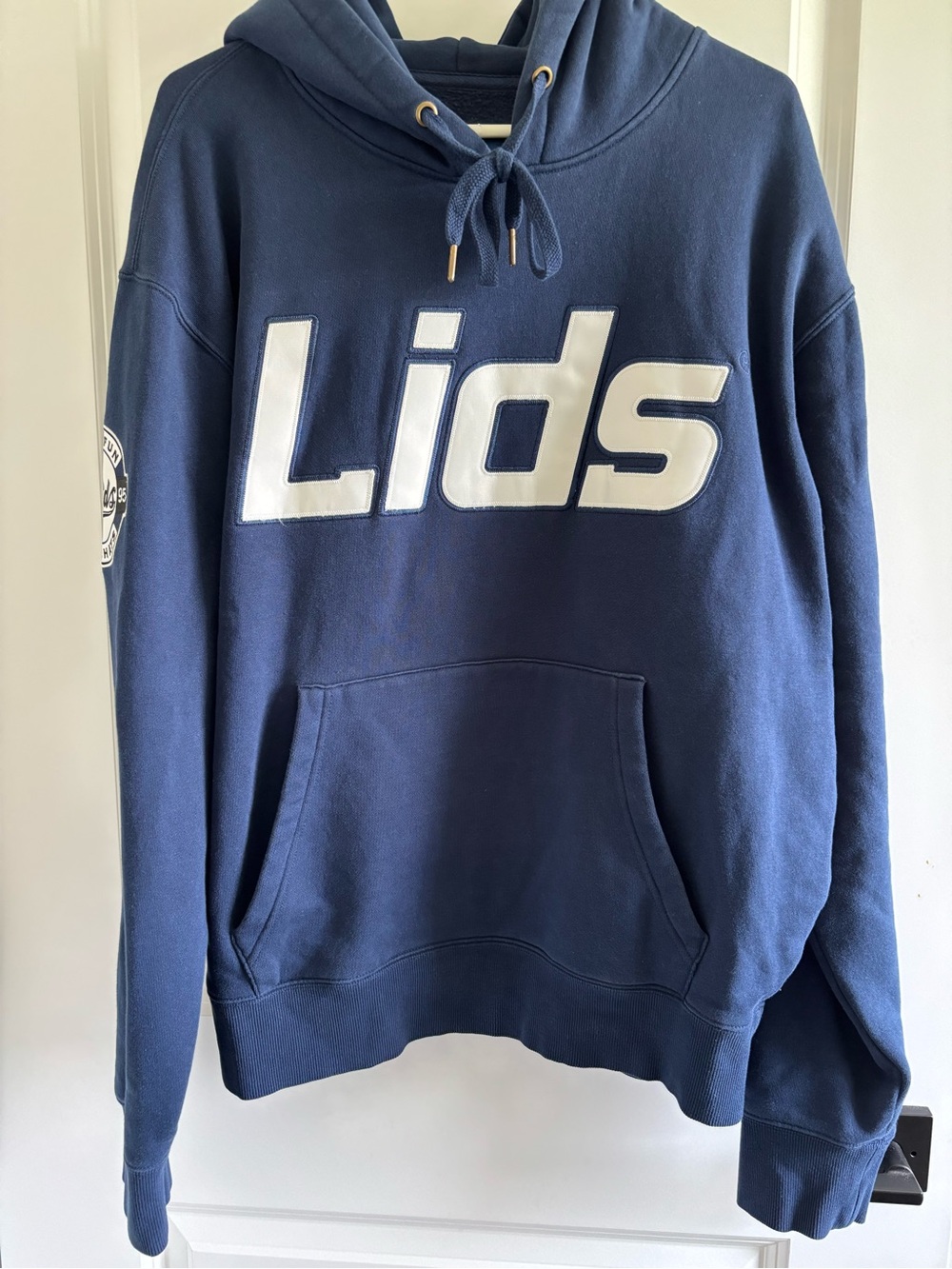 Lids Navy Blue Crewneck Sweatshirt with White Logo